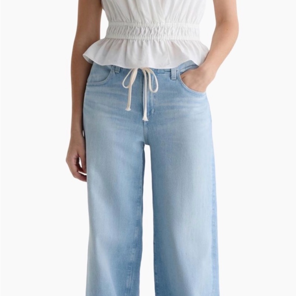 AG Jeans Stella Cinched Palazzo Pants NWT Size 29 Light Blue wide Leg